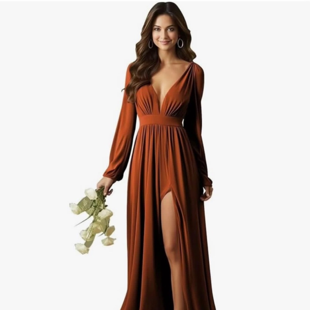 Elegant Brown Evening Gown